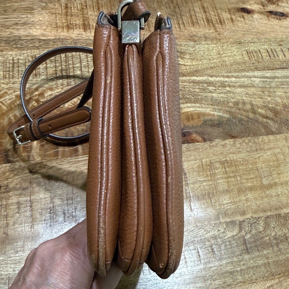 Kate Spade New York Leila Triple Gusset Crossbody Brown Bag - Picture 6 of 14